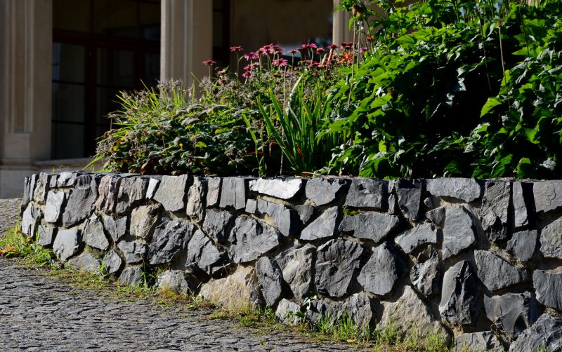 Stone Retaining Wall Installation