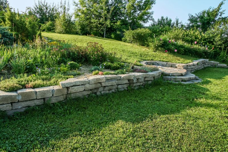 Stone Retaining Wall Installation