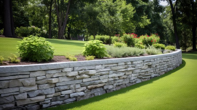 Stone Retaining Wall Installation