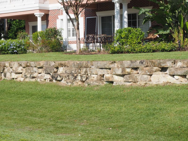 Stone Retaining Wall Installation