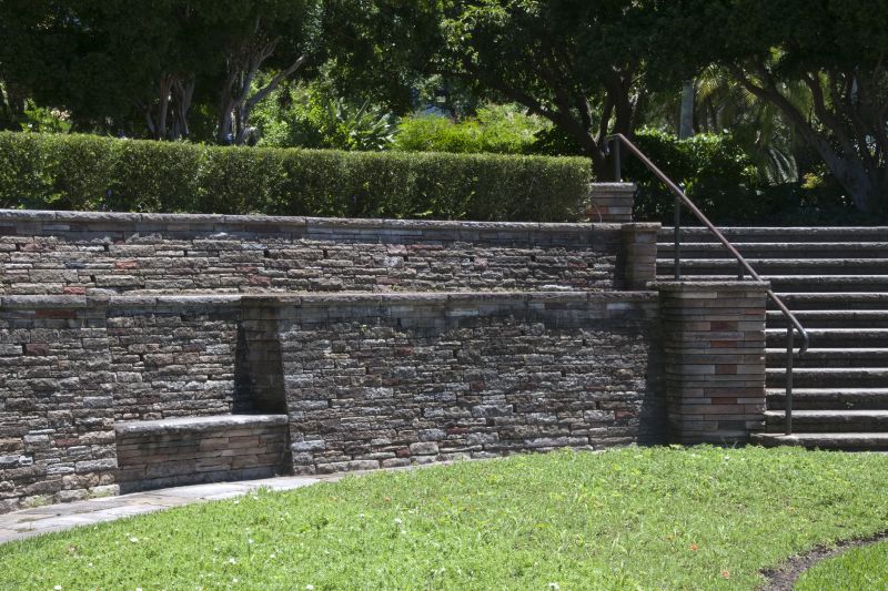 Stone Retaining Wall Installation