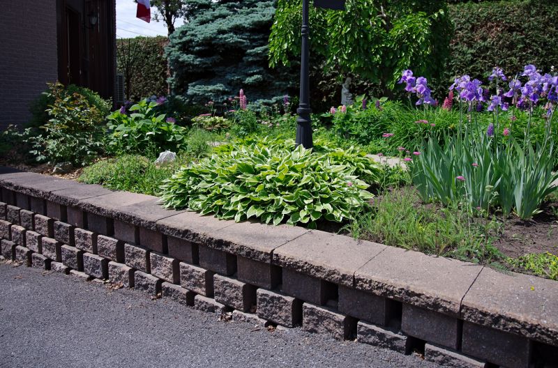 Stone Retaining Wall Installation