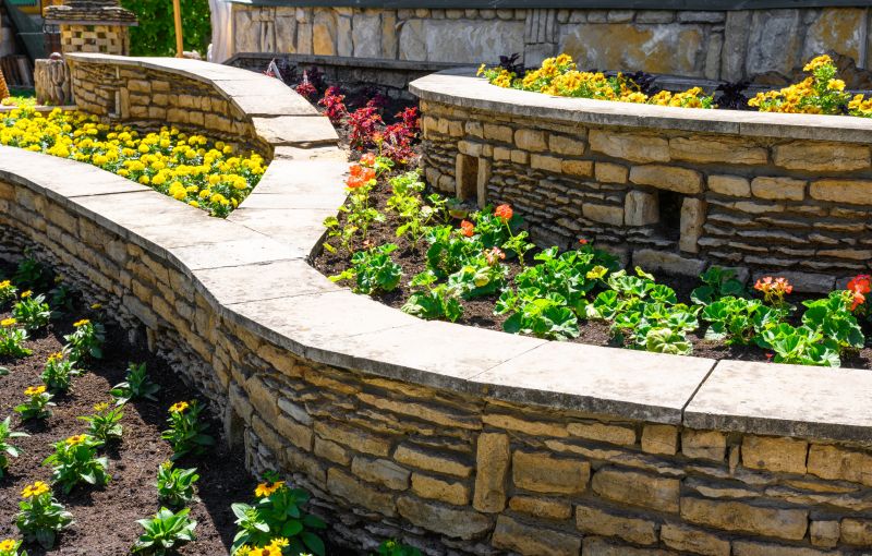 Stone Retaining Wall Installation